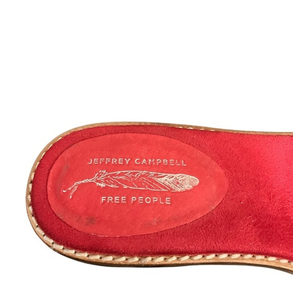 Jeffrey Campbell Sandals Womens 7.5 Red Free People Calf Hair Buckle Slide Shoes - Picture 8 of 16